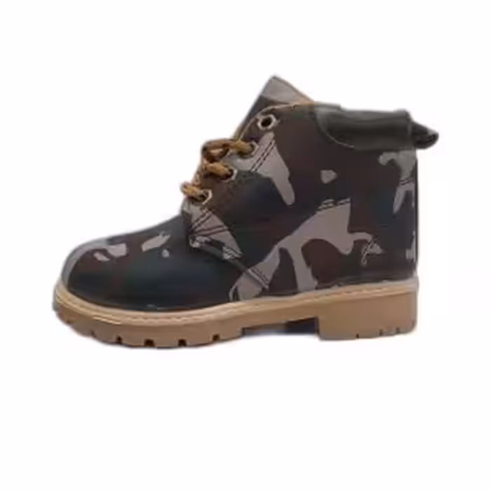 نیم بوت پسرانه مدل تکاوری رنگ قهوه ای