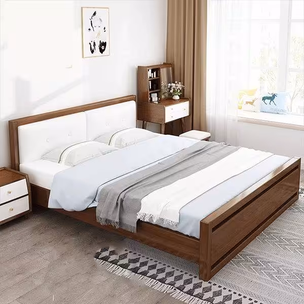 تخت خواب چوبی دو نفره سبک کلاسیک سایز 200*180 کد 495