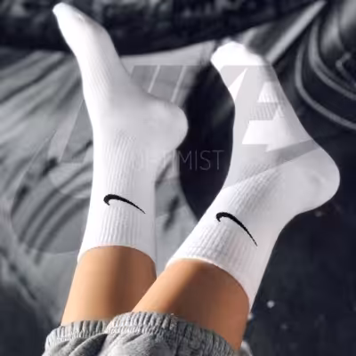 جوراب ساقدار نایک سفید نخ پنبه فری سایز