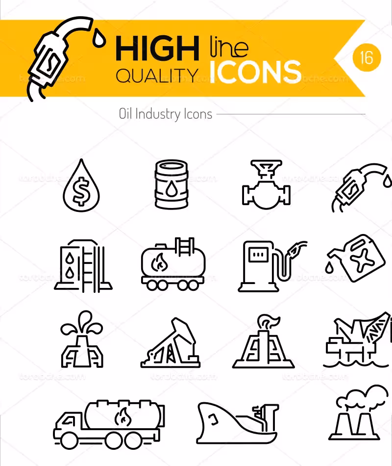 وکتور آیکون صنعت نفت | گرافیک با طعم تربچه
