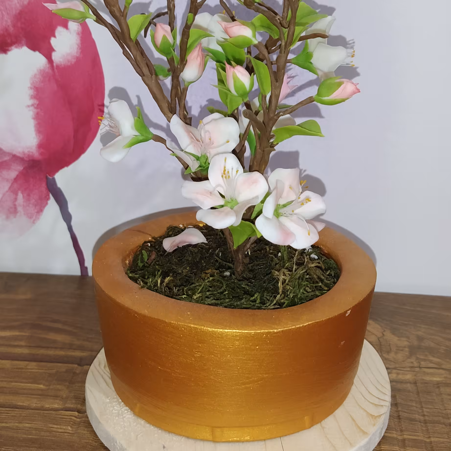 گلدان گچی شکوفه به