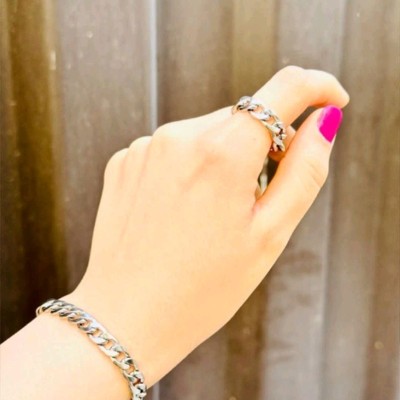 ست دستبند و انگشتر کارتیر نقره ای