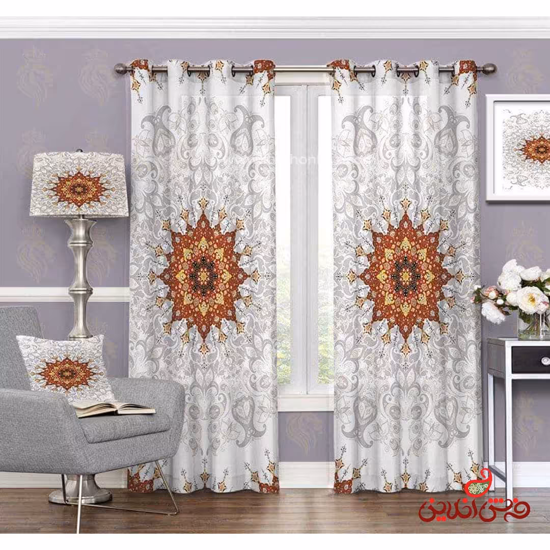 پرده سنتی سفید کد 3243