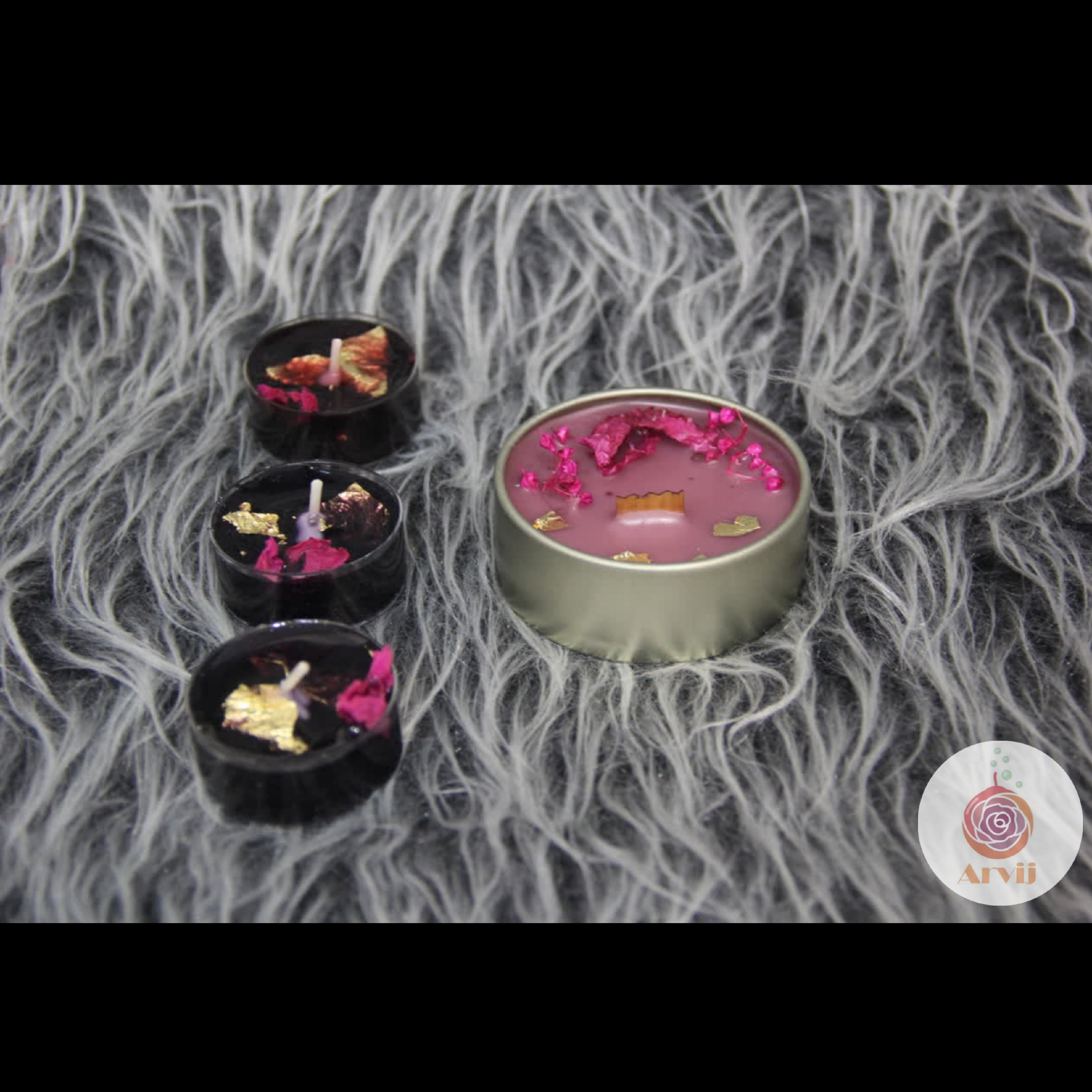 شمع دلبری: مشکی و صورتی در انواع سایزهای مختلف