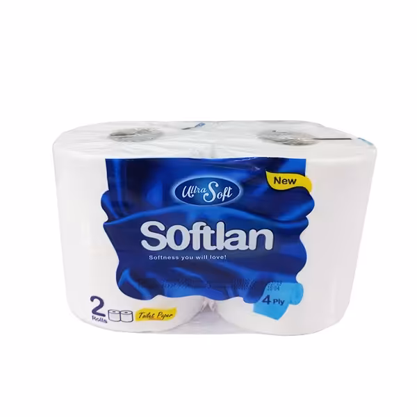 دستمال توالت 4 لایه سافتلن بسته 2 عددی