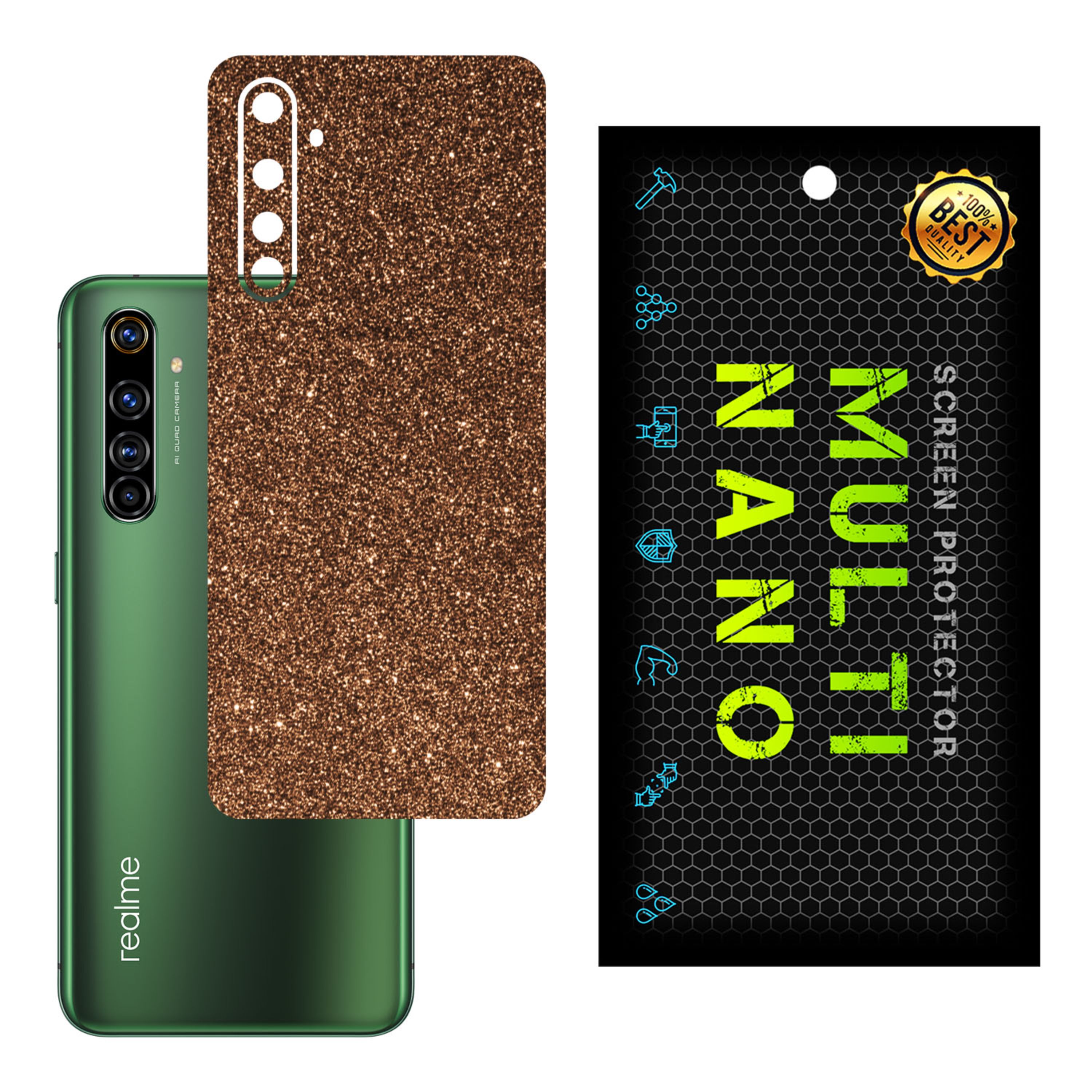 برچسب پوششی MultiNano مدل X-G1F-Bronze برای پشت موبایل ریلمی X50 Pro