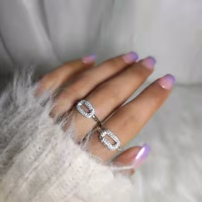 انگشتر مربع نگین تمام استیل ضد حساسیت