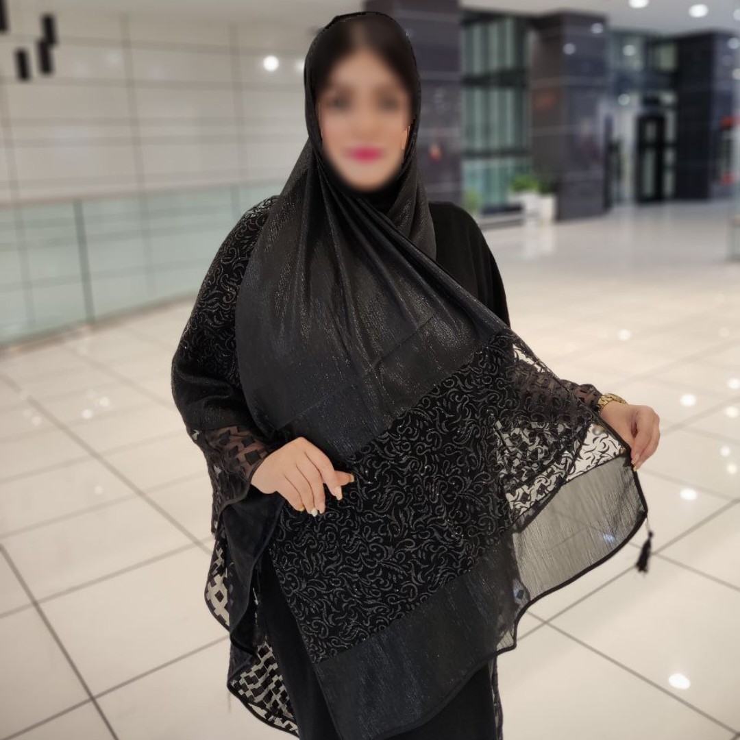 شال شاین دانتل دار مجلسی وارداتی رنگ مشکی کد 325 ارسال رایگان