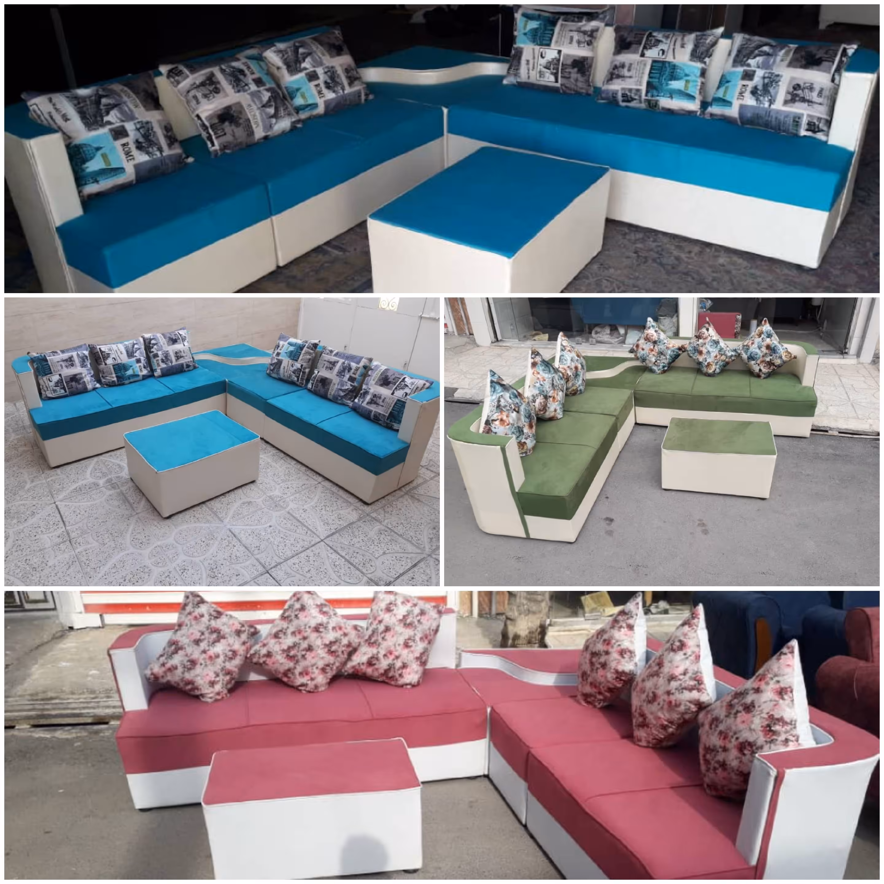 مبل ال راحتی کنج 6 نفره کم جا بیش از 30‌رنگ متنوع  