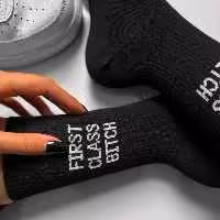جوراب ساقدار First class مشکی نخ پنبه فری سایز