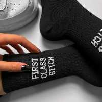 جوراب ساقدار First class مشکی نخ پنبه فری سایز