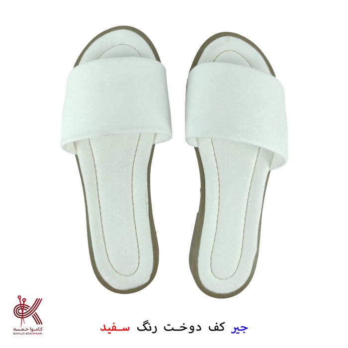 صندل جیر زنانه سفید 37 خام مناسب برای تزئین با مکرومه
