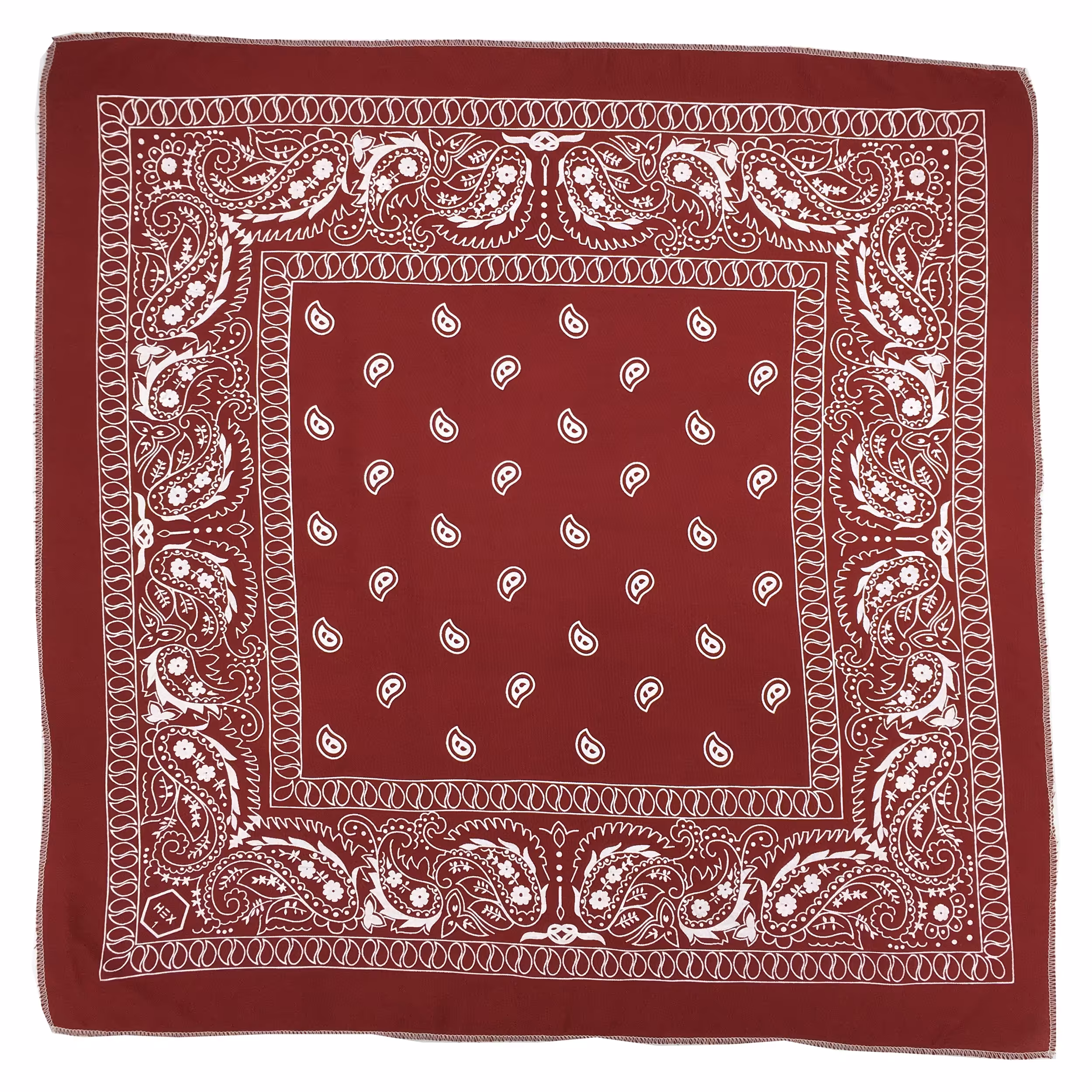 باندانا یا دستمال سر نخی مدل بته جقه اصلی زرشکی