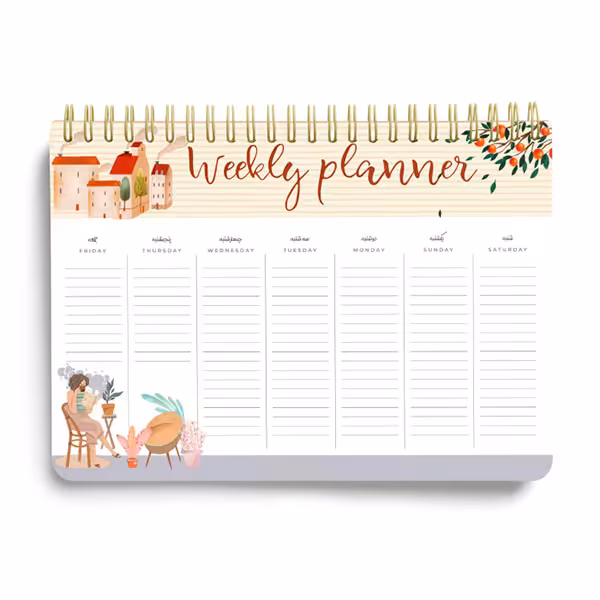 پلنر هفتگی رومیزیA4 کد 02 برند مستر نوت