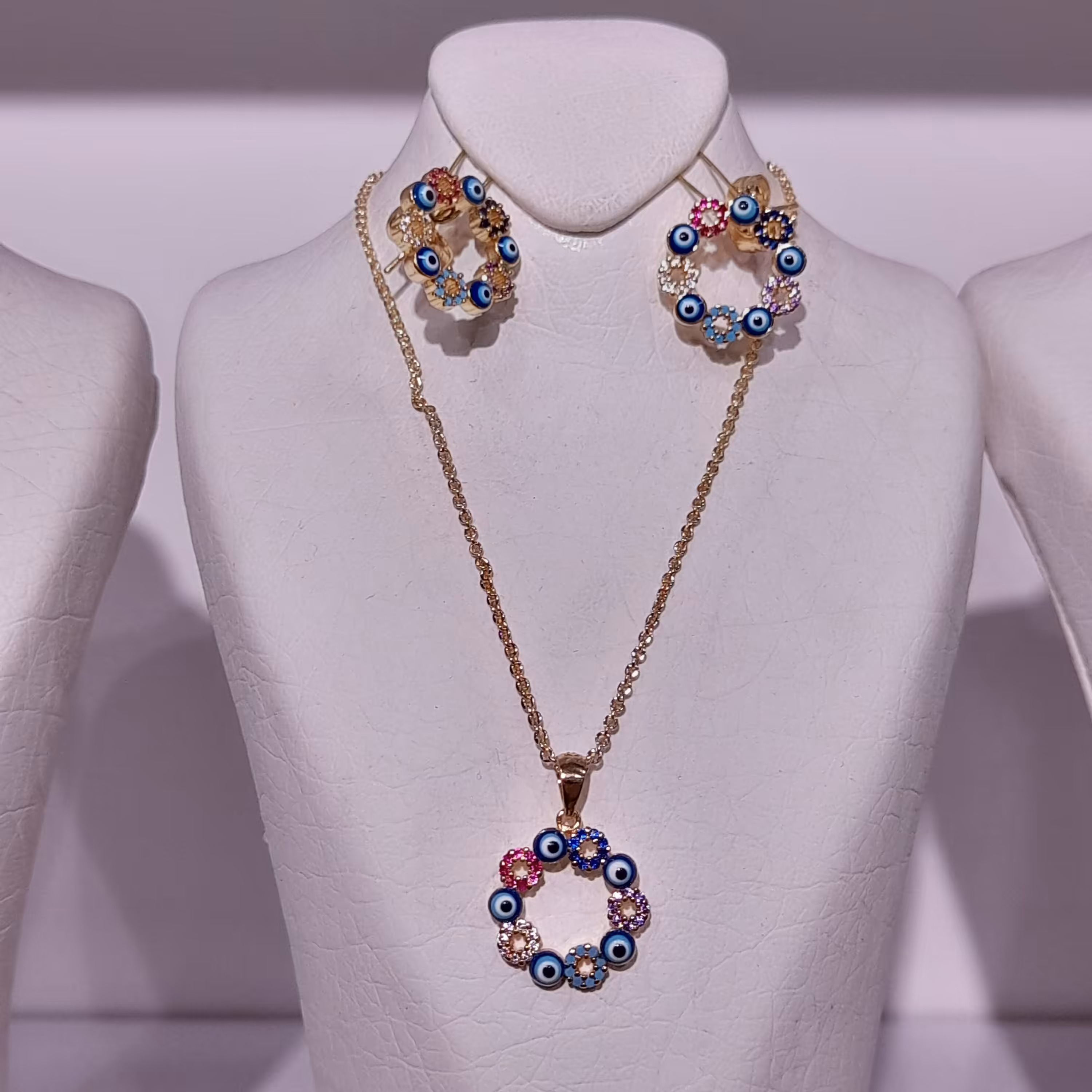 نیم ست گلدار چشم نظرنگینی