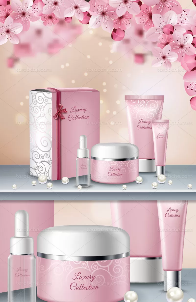 وکتور کرم های مراقبت از پوست | گرافیک با طعم تربچه