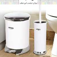 ست سطل وفرچه کروم توالت لیمون(رنگ صورتی)