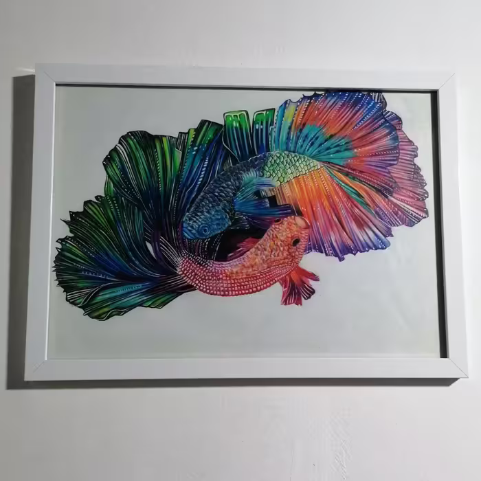 تابلو نقاشی دو ماهی
