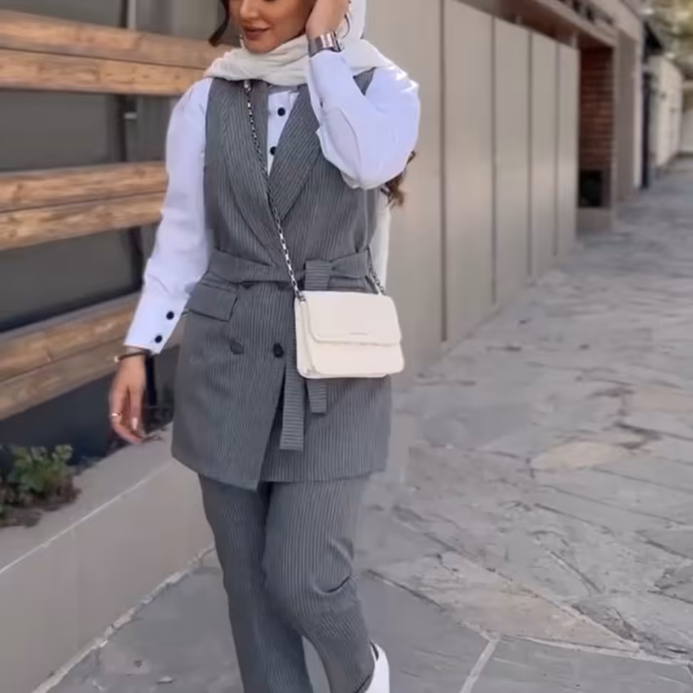 ست کت و شلوار سه تیکه مدل دیپلماسی سایز بندی 1 و 2