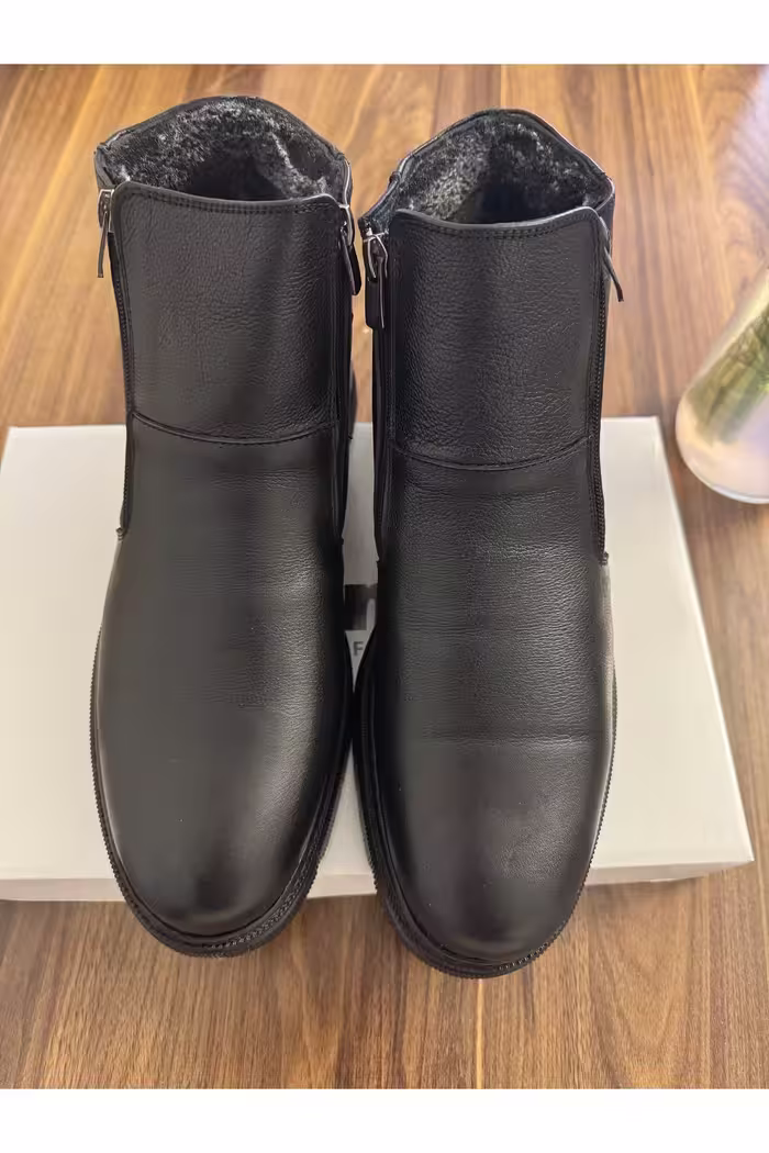 کفش و بوت موتورسیکلت مشکی مردانه پشم چرم چکمه های زیپ مواد با کیفیت راحتی! shop