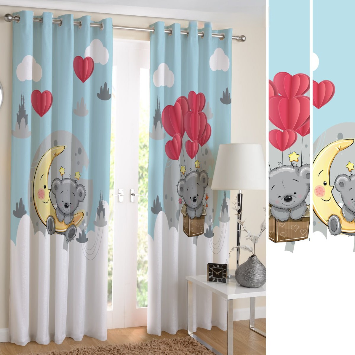 پرده چاپی طرح خرس(کد9)