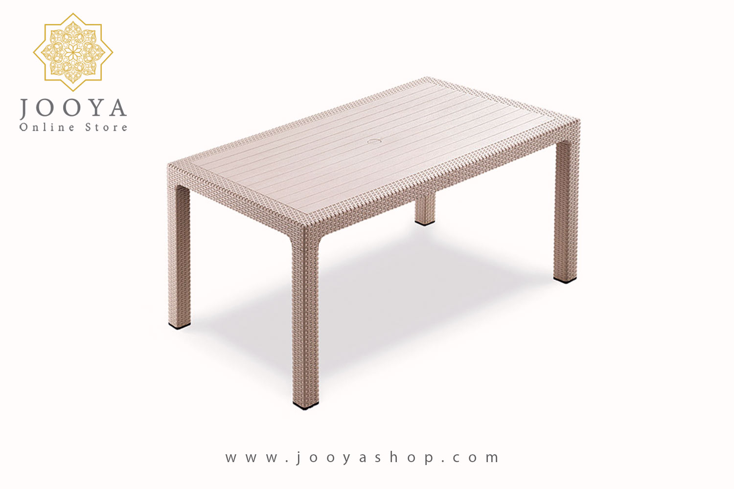 میز مستطیل حصیری نسکافه ای نظری مدل بوستون Rattan 150