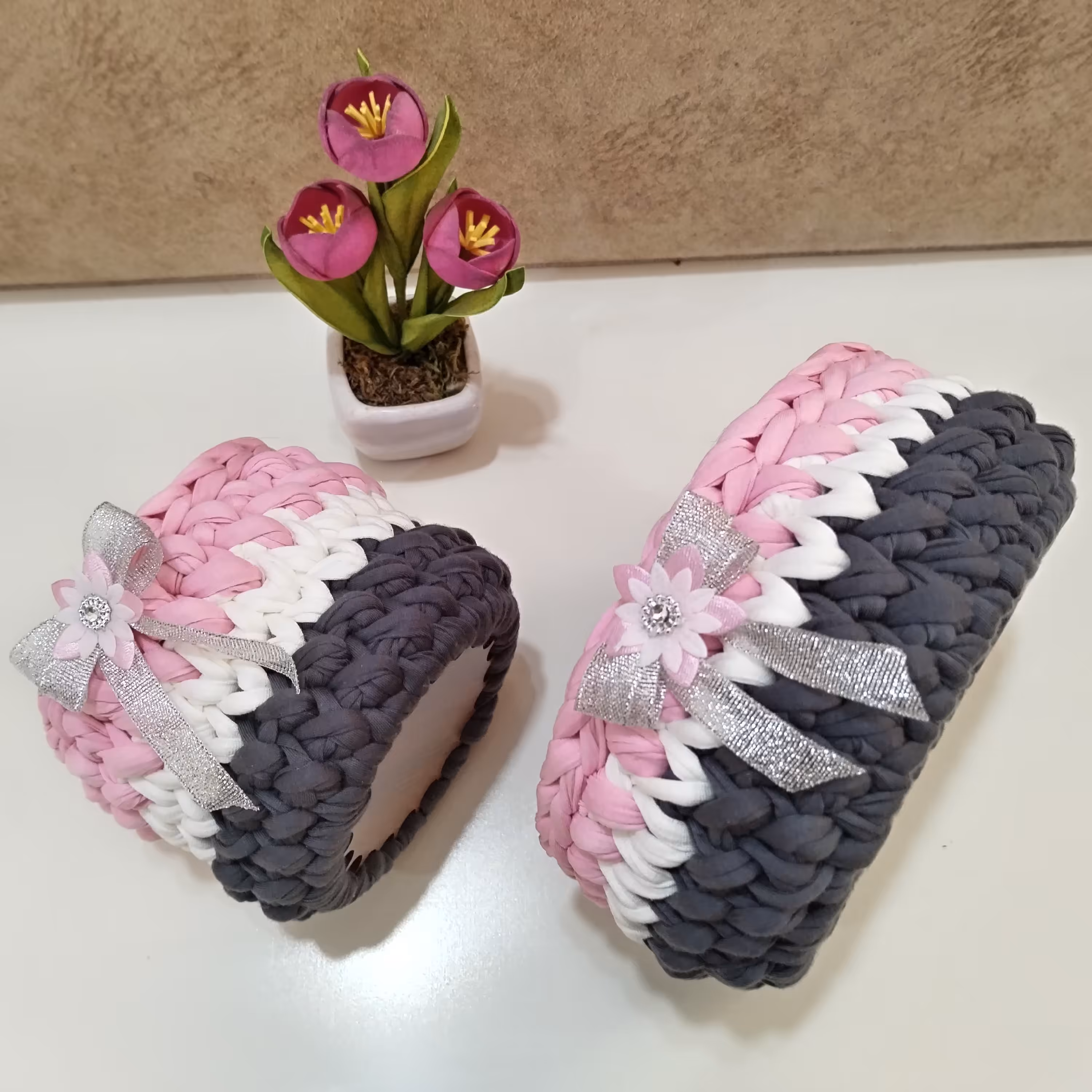 نیم ست تریکویی آرایشی و بهداشتی سایز 10و 15 سانتی متر 