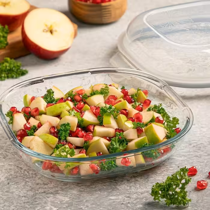 ظرف شیشه ای سرو و نگهداری دربدار 1.250 لیتر لیمون