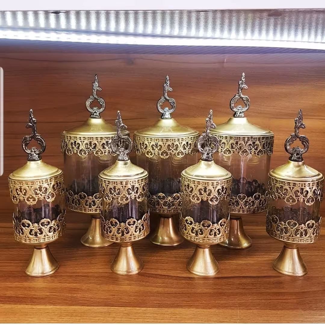 پاسماوری 7 پارچه آنتیک پایه دار