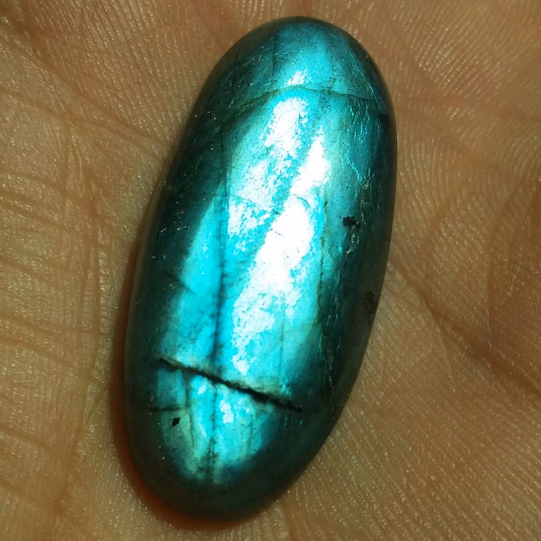 نگین غولپیکر لابرادوریت آبی وارداتی محشررر  شاهکار خلقت 100درصد طبیعی