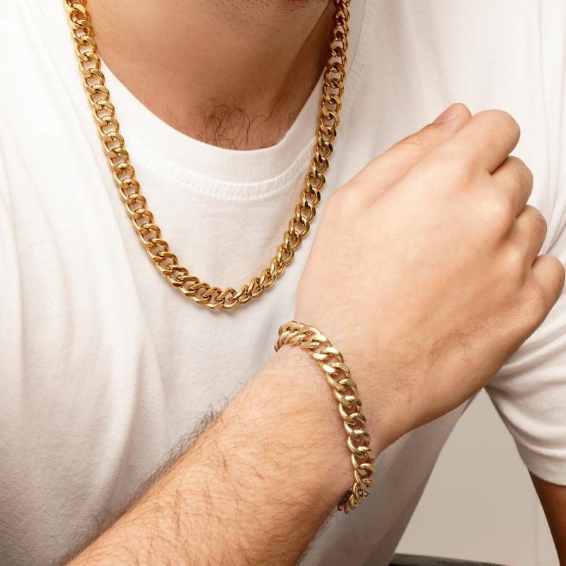 دستبند تراش طلایی سایز 2 