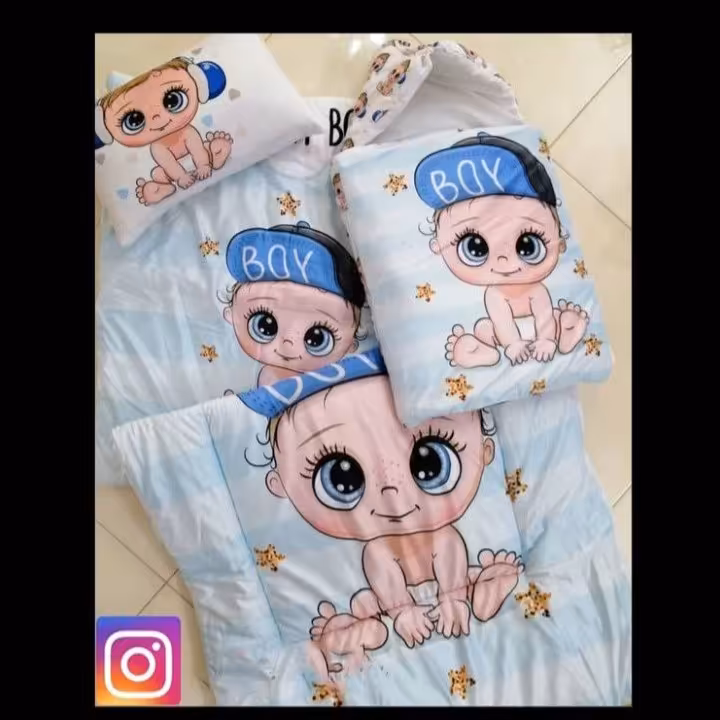 سرویس خواب نوزاد 4 تیکه نوزاد(تشک بالش لحاف کیسه خواب)