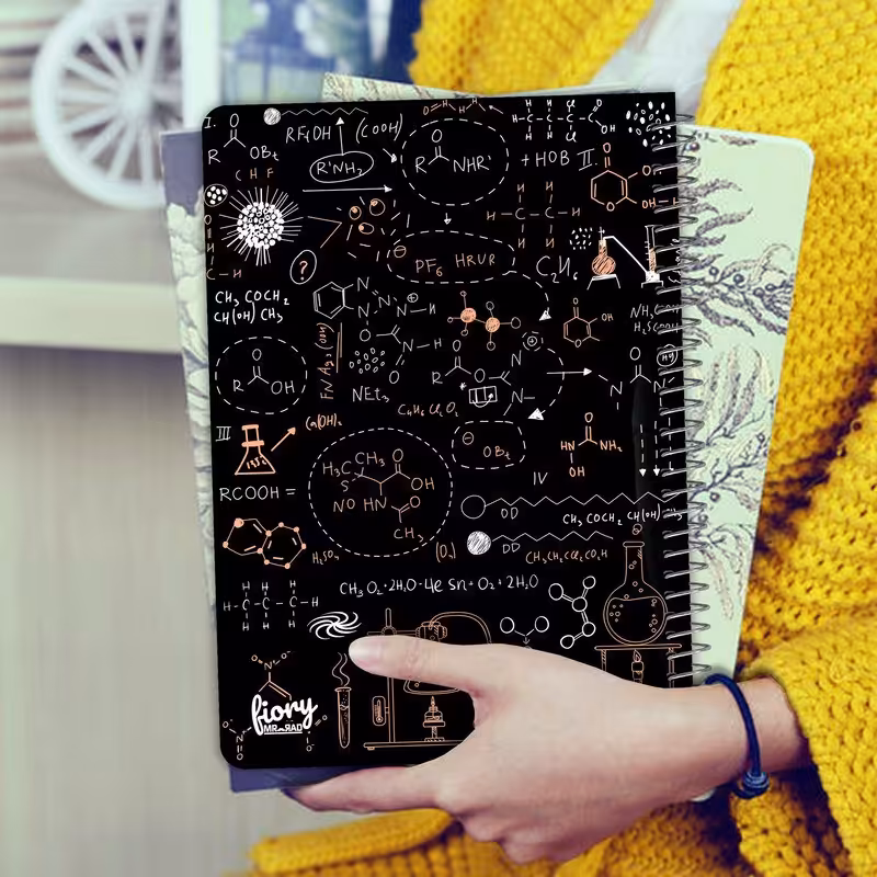 دفتر مشق 100 برگ مستر راد مدل شیمی طرح نوبل کد fiory 2063