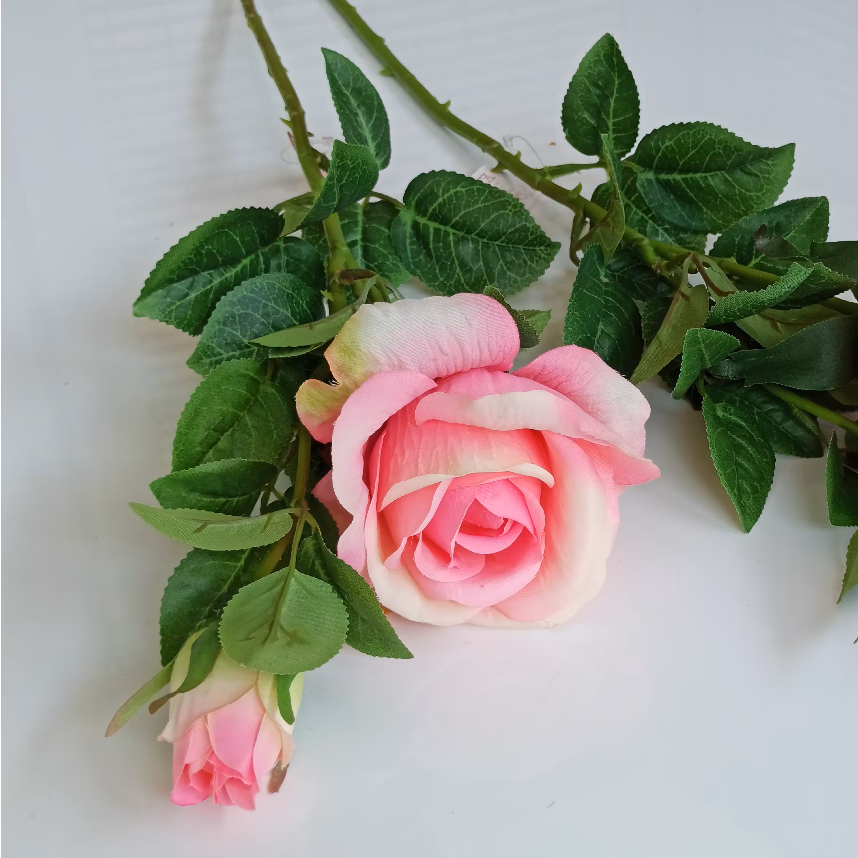 رز هلندی گل و غنچه مصنوعی تک شاخه 