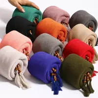 شال پلیسه منگوله چوبی 011