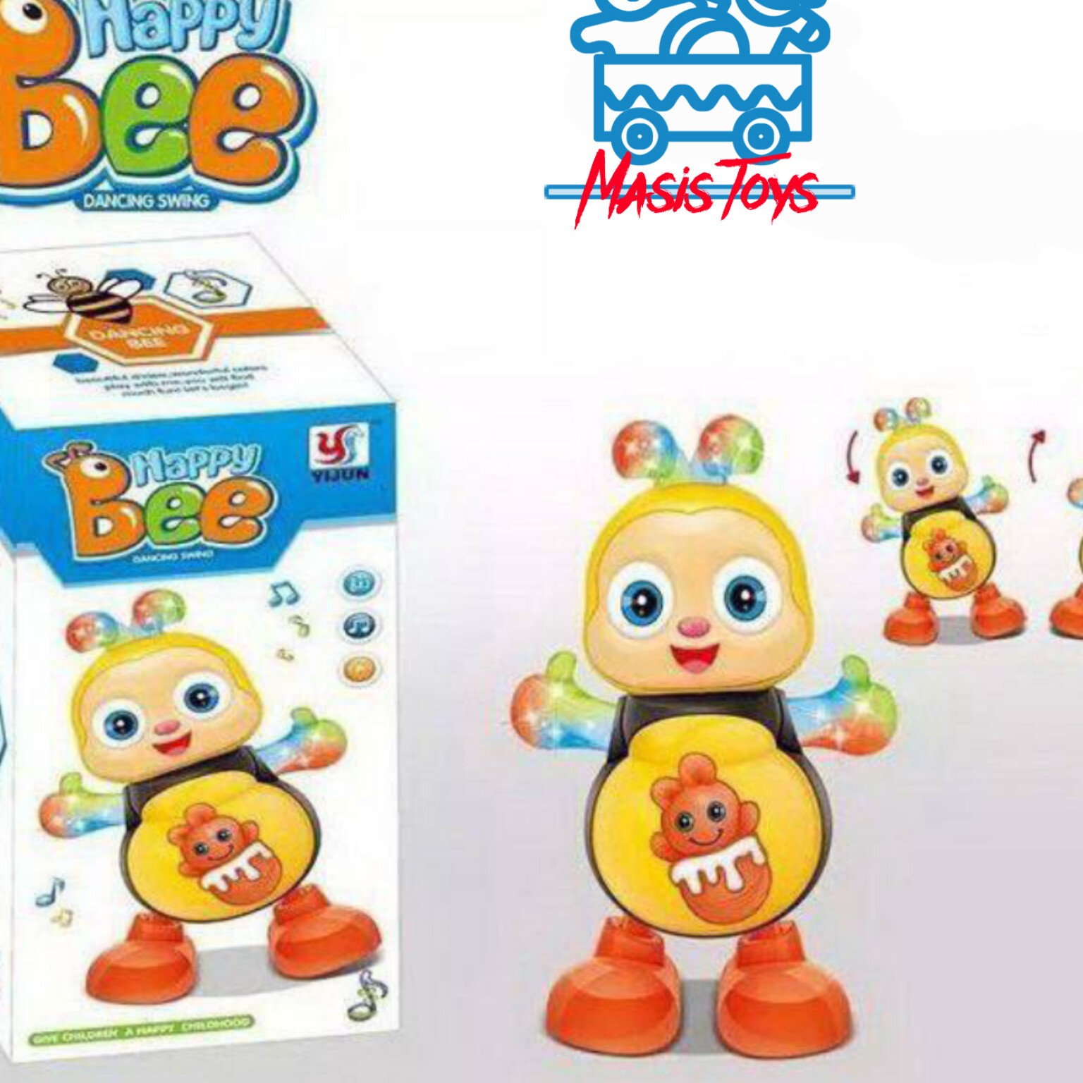 زنبور رقاص چراغداروموزیکال جنس خوب وارداتی بدون رنگ وموادشیمیایی مناسب برای گروه سنی دوسال به بالا