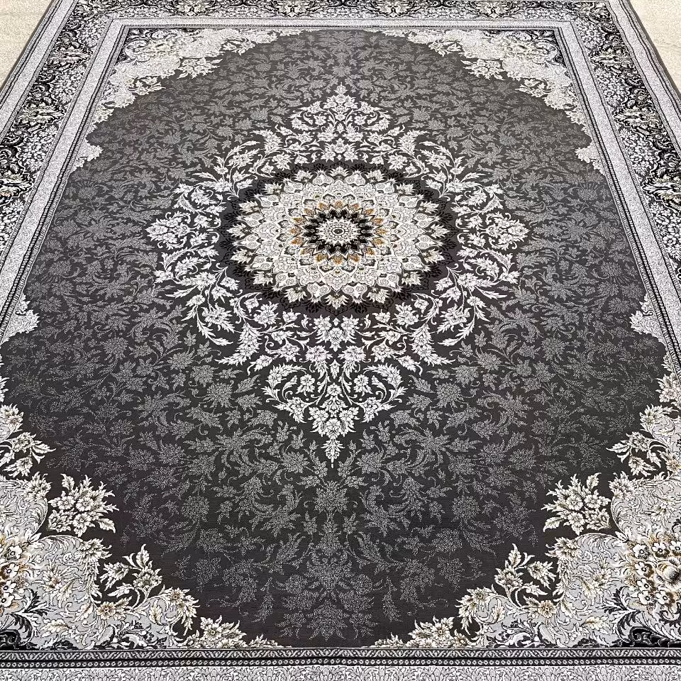 فرش12متری 700شانه تراکم 2550نخ ورژن رنگ دودی کاشان 