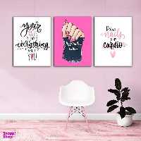 تابلو شاسی بکلیت طرح طراحی سالن آرایش ناخن و مانیکور مدل SH-919 مجموعه 3 عددی