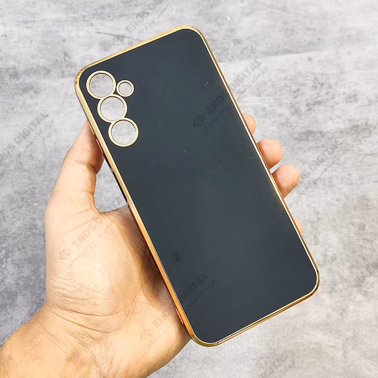 قاب مای کیس Samsung A14 دور طلایی الکتروپلیتینگ - آبی