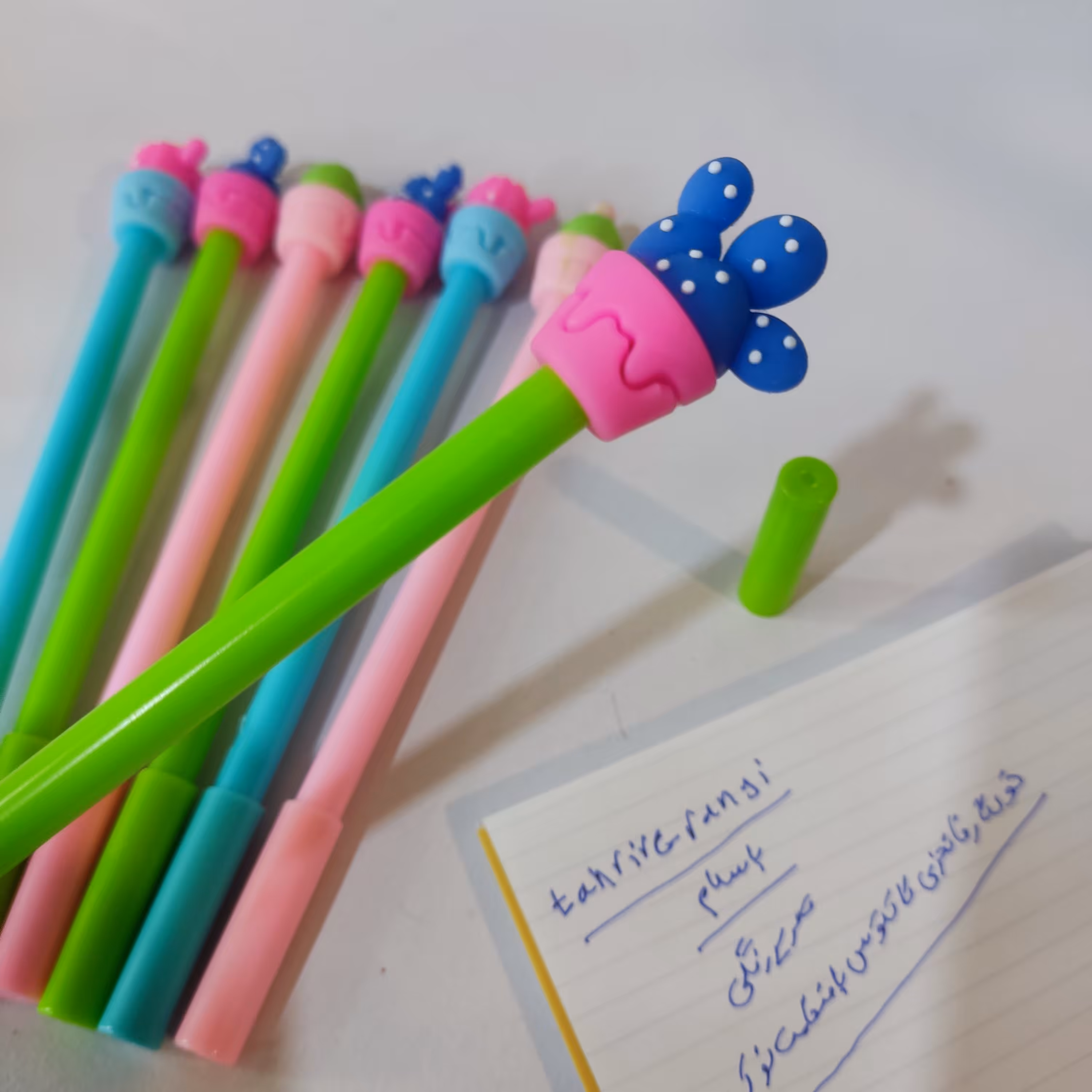 خودکار فانتزی طرح کاکتوس با ضخامت نوک 0.5 و رنگ جوهر آبی