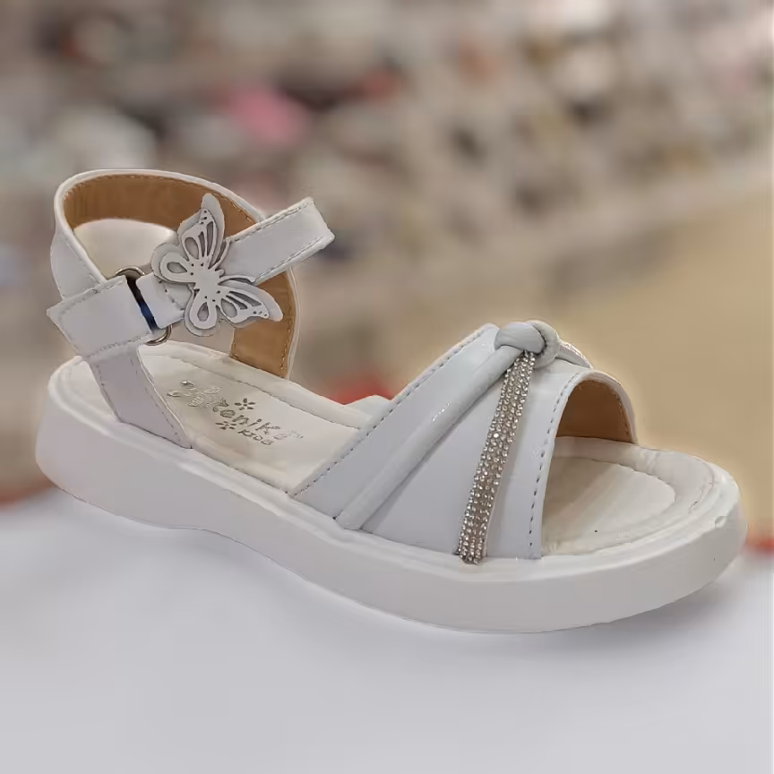 صندل دخترانه سفید پروانه ای