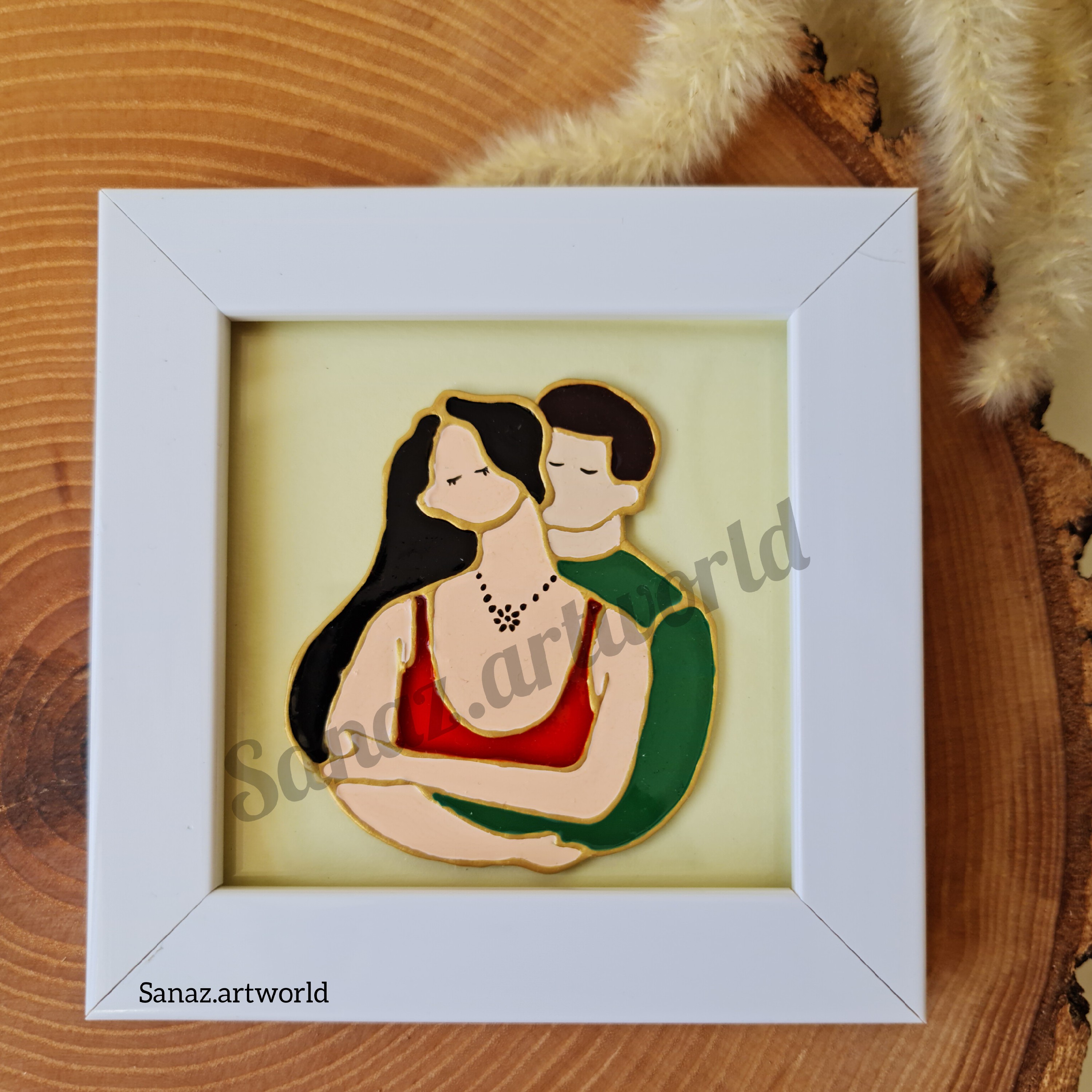 نقاشی ویترای طرح عشق اندازه 10در10 وزن 140 گرم