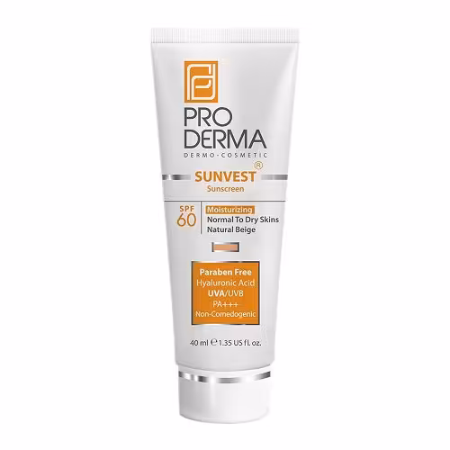 کرم ضد آفتاب و مرطوب کننده پرودرما بژ طبیعی SPF60