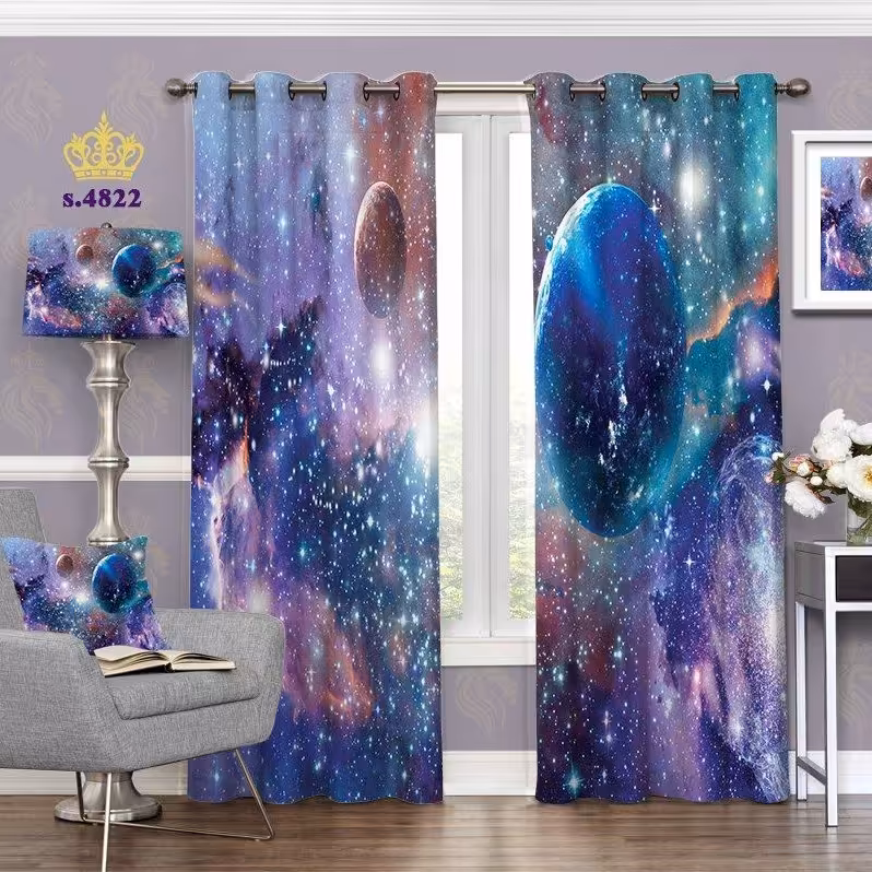 پرده پذیرایی دو قواره طرح مدرن کد S4822