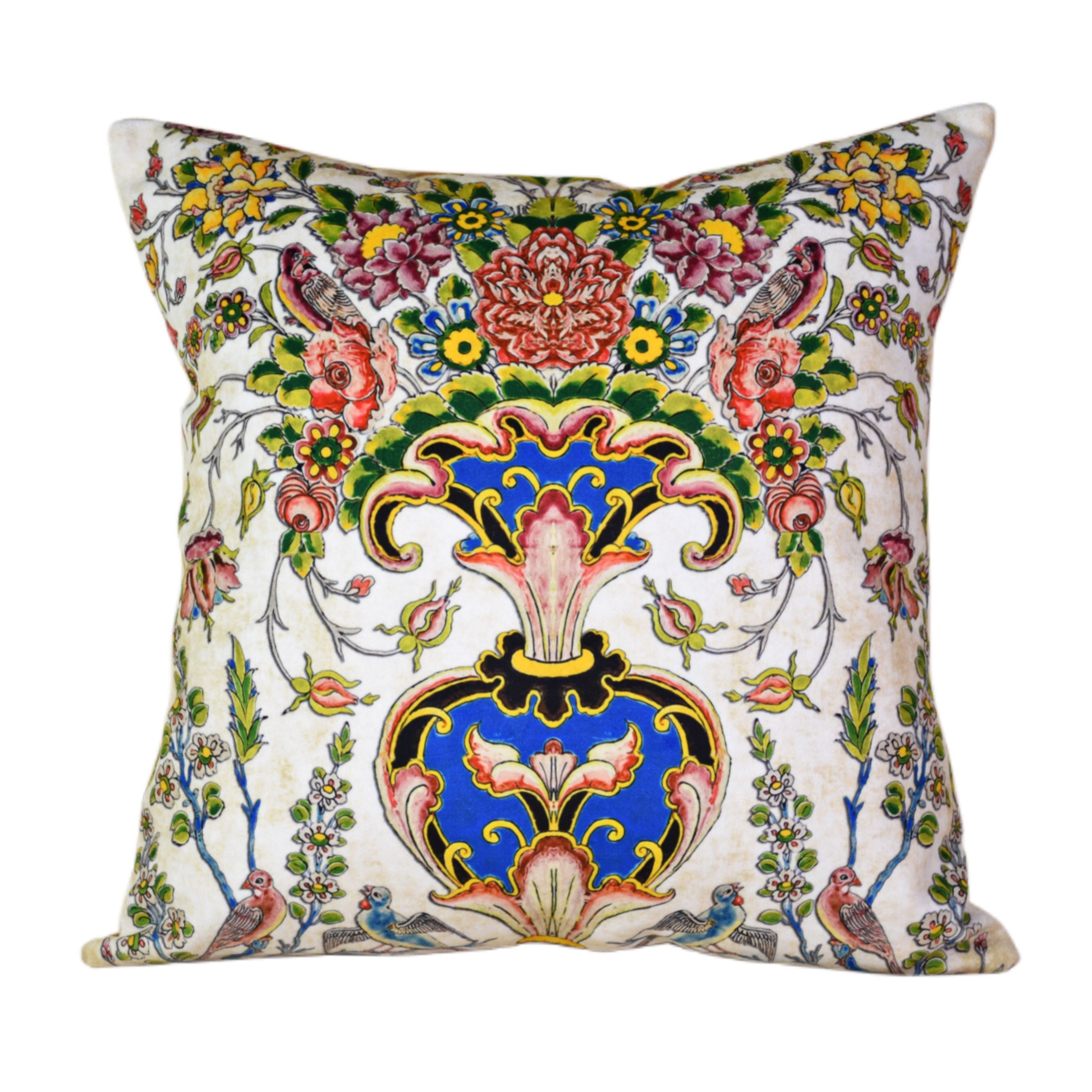 کاور کوسن مدل گل و مرغ کد 23