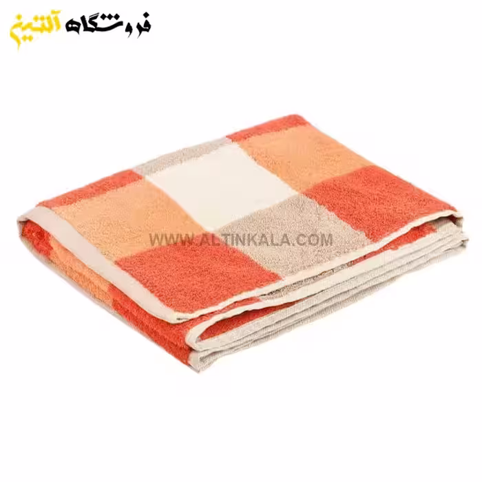 حوله دستی برق لامع طرح بنین نارنجی 90×50