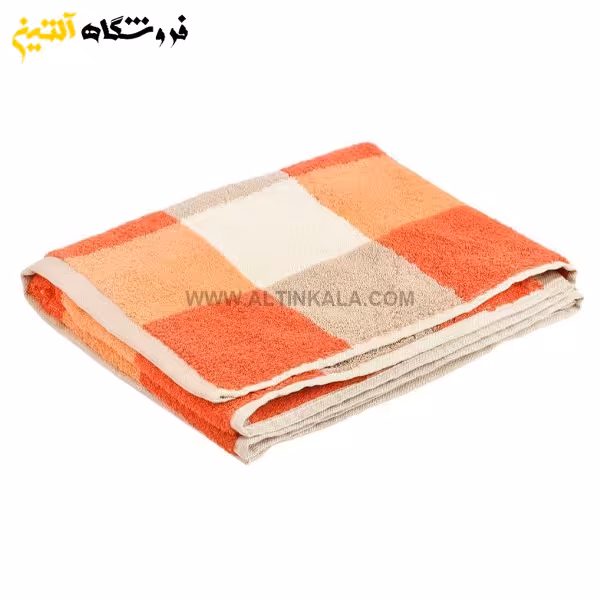 حوله دستی برق لامع طرح بنین نارنجی 90×50