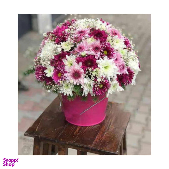 باکس گل طبیعی گرد داوودی