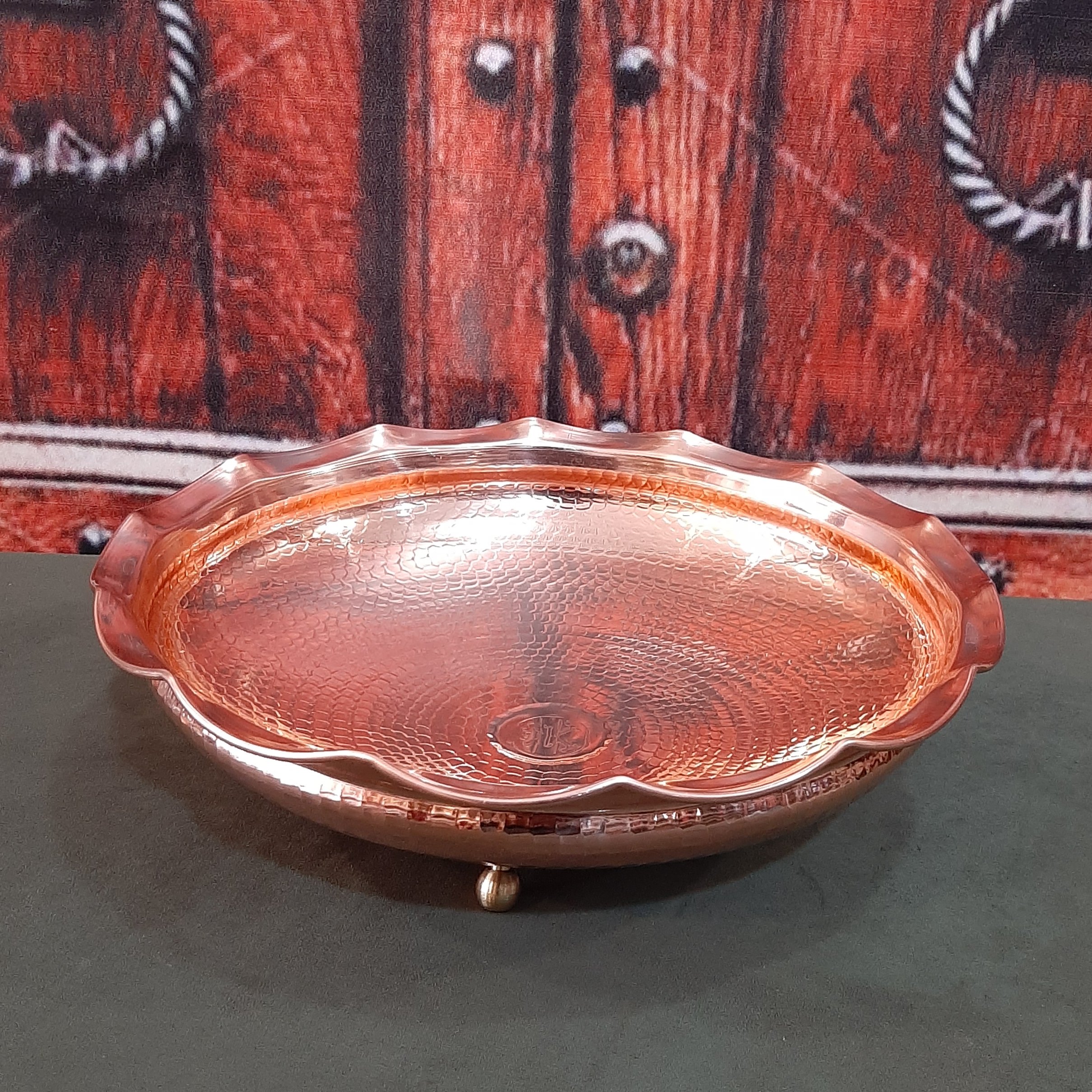 میوه خوری مسی 3 پایه برنجی