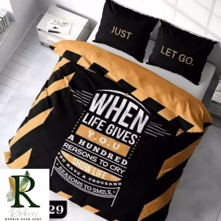 روتختی دو نفره سه بعدی هشت تکه طرح just let's go 